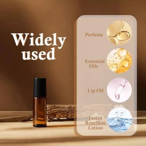 ericotry 5ml Amber Glass Roller Bottles (24-Pack) | Protects Oils from UV Rays thumbnail 4
