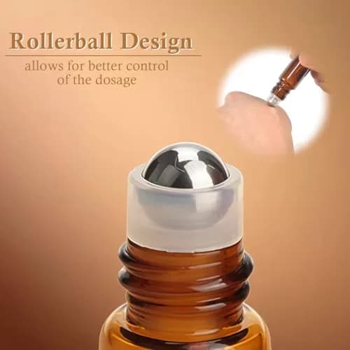 ericotry 5ml Amber Glass Roller Bottles (24-Pack) | Protects Oils from UV Rays thumbnail 5