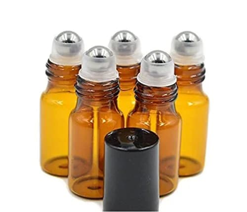 ericotry 5ml Amber Glass Roller Bottles (24-Pack) | Protects Oils from UV Rays thumbnail 1