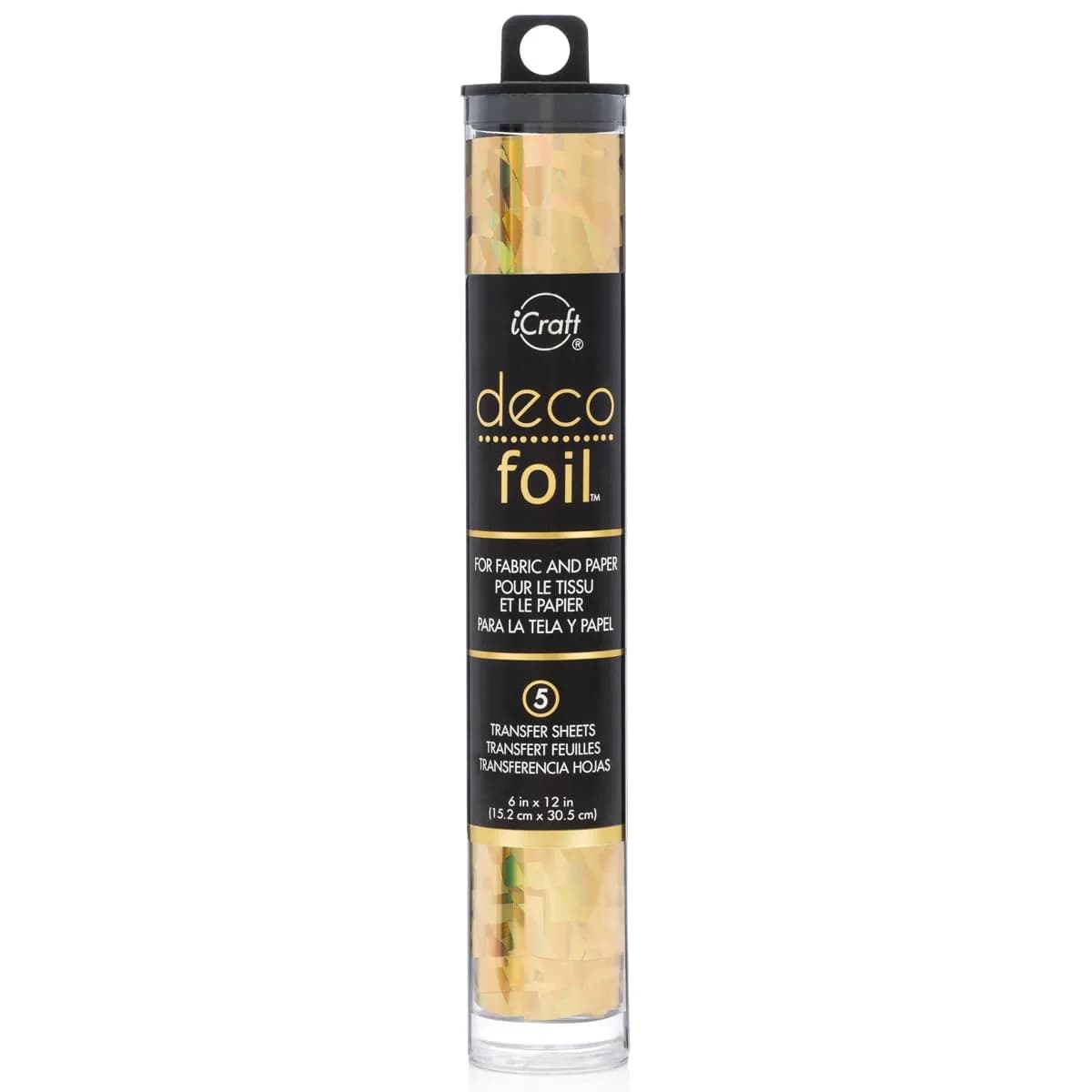 iCraft Deco Foil Transfer Sheets Gold Shattered Glass 5 Sheets (6 x 12 inches) | Acid-Free Metallic Paper for Crafts - main product image