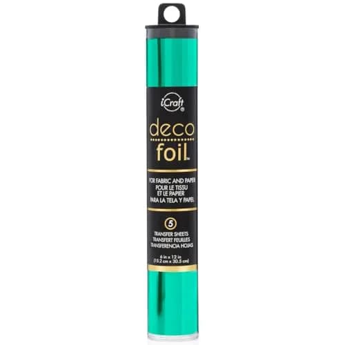 iCraft Deco Foil Transfer Sheets Jade 6" x 12" (5 Sheets) | Adds Vibrant Color and Shine to Crafts thumbnail 1