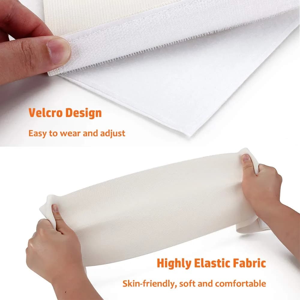 Mybow Ostomy Hernia Belt Wrap - 6.3cm (2.5") Opening, Medium, Light Beige | Breathable Cotton Support for Stoma Bag Security - view 2