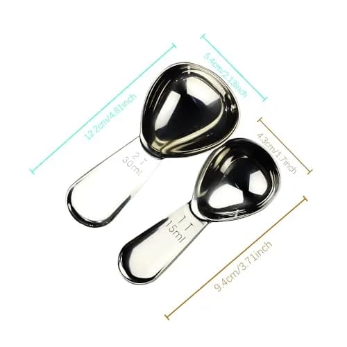CoaGu Coffee Scoop Set 15ml & 30ml (1Tbsp & 2Tbsp) 18/8 Stainless Steel | Precise Coffee & Baking Measurements thumbnail 2