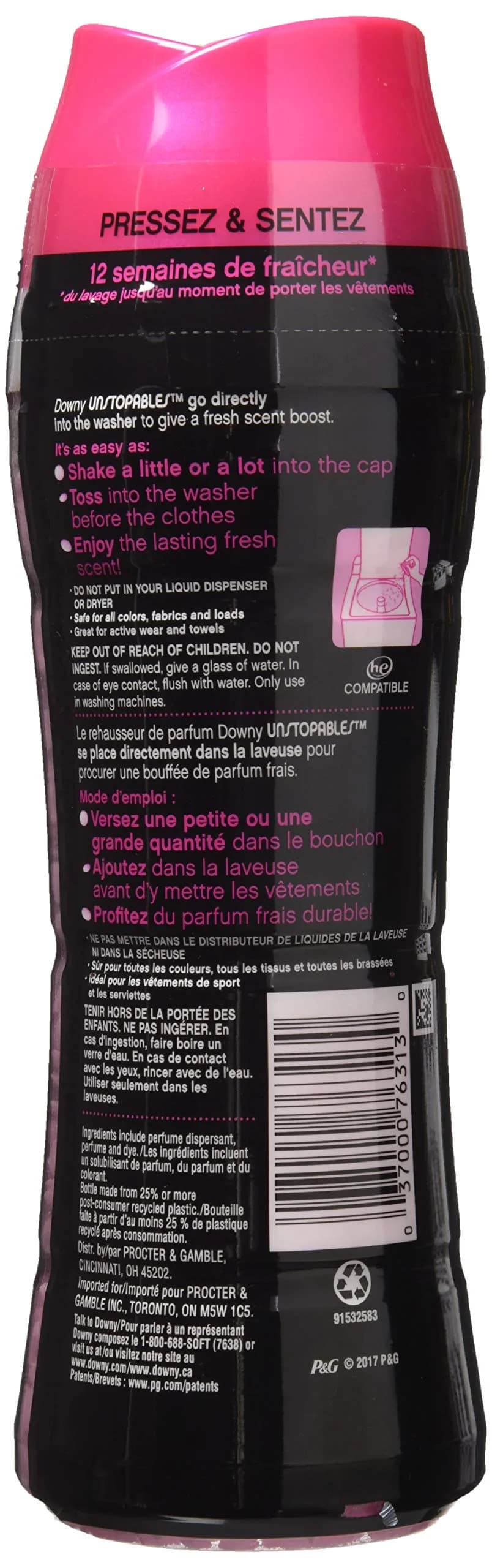Downy Unstopables In-Wash Scent Booster Beads, SHIMMER ETINCELANT, 10 oz (283 g) | Long-Lasting Freshness Infused Laundry - view 2