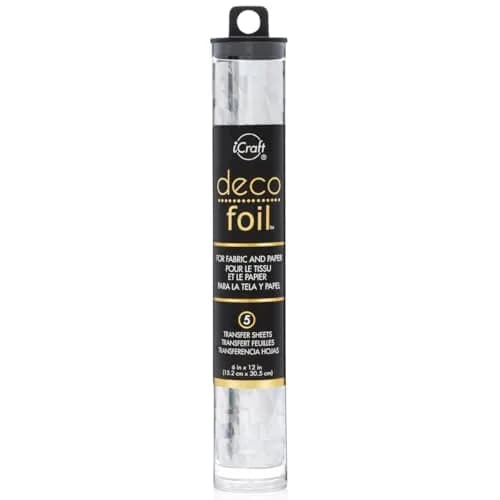 iCraft Deco Foil Transfer Sheets Silver Shattered Glass 6" x 12" (5 Sheets) | Acid-Free Craft Foil for Paper, Fabric, Wood thumbnail 1