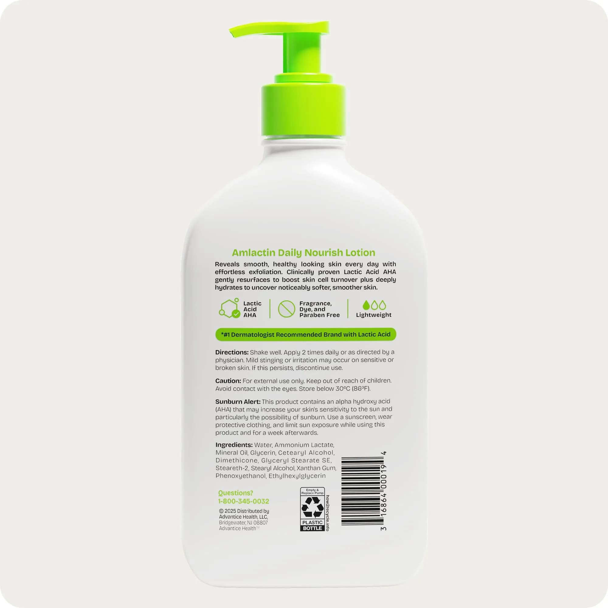 AmLactin Daily Nourish Body Lotion 400ml (14.1 oz) | Exfoliates & Moisturizes for Dry Skin - view 6