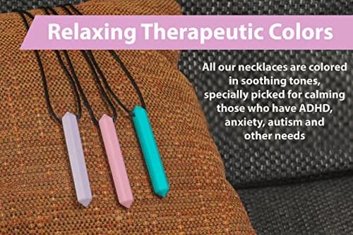 Tilcare Chew Chew Pencil Sensory Necklace 3-Pack | Calming Silicone Chewy Toys for Kids & Adults thumbnail 3