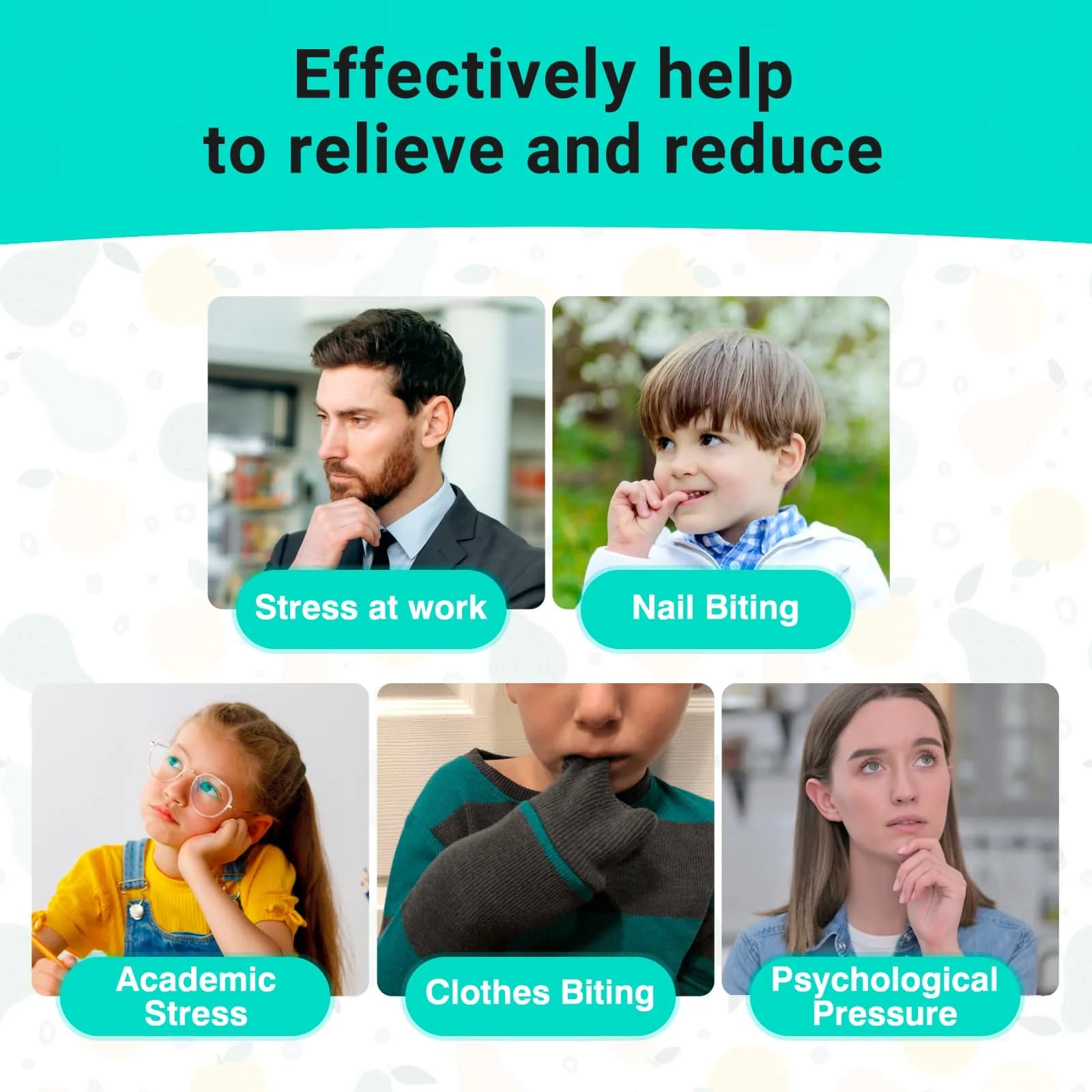 Tilcare Chew Chew Crayon Sensory Necklace Set – Ocean Blue 3-Pack | Safe Silicone Chewy Toy for Kids & Adults - view 7