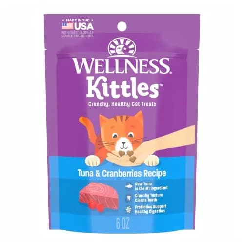 Wellness Kittles Crunchy Cat Treats Tuna & Cranberry Flavor 6 oz (170 g) | Grain-Free Dental Care for All Lifestages thumbnail 1