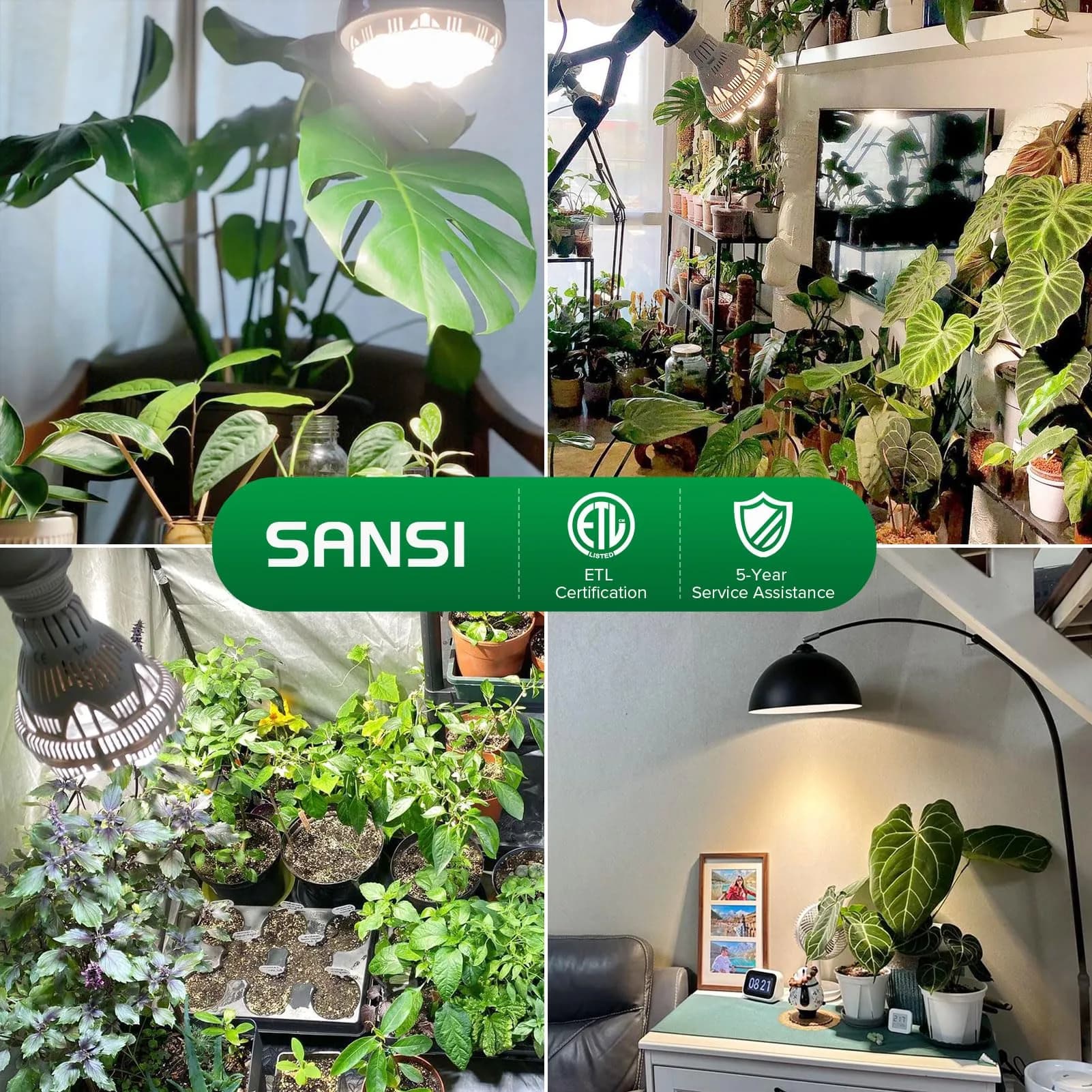 SANSI 24W Full Spectrum Grow Light Bulb 4000K Daylight | 300W Equivalent BR30 LED Plant Light - view 6