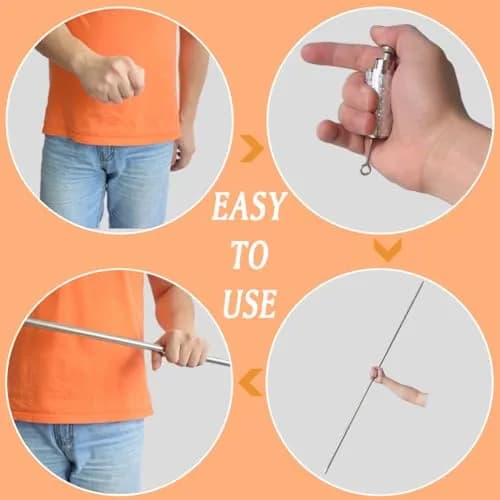 OUERMAMA Black Metal Appearing Cane 1.1 Meter (43.3 Inches) | Professional Stage Magic Trick with Tutorial thumbnail 3