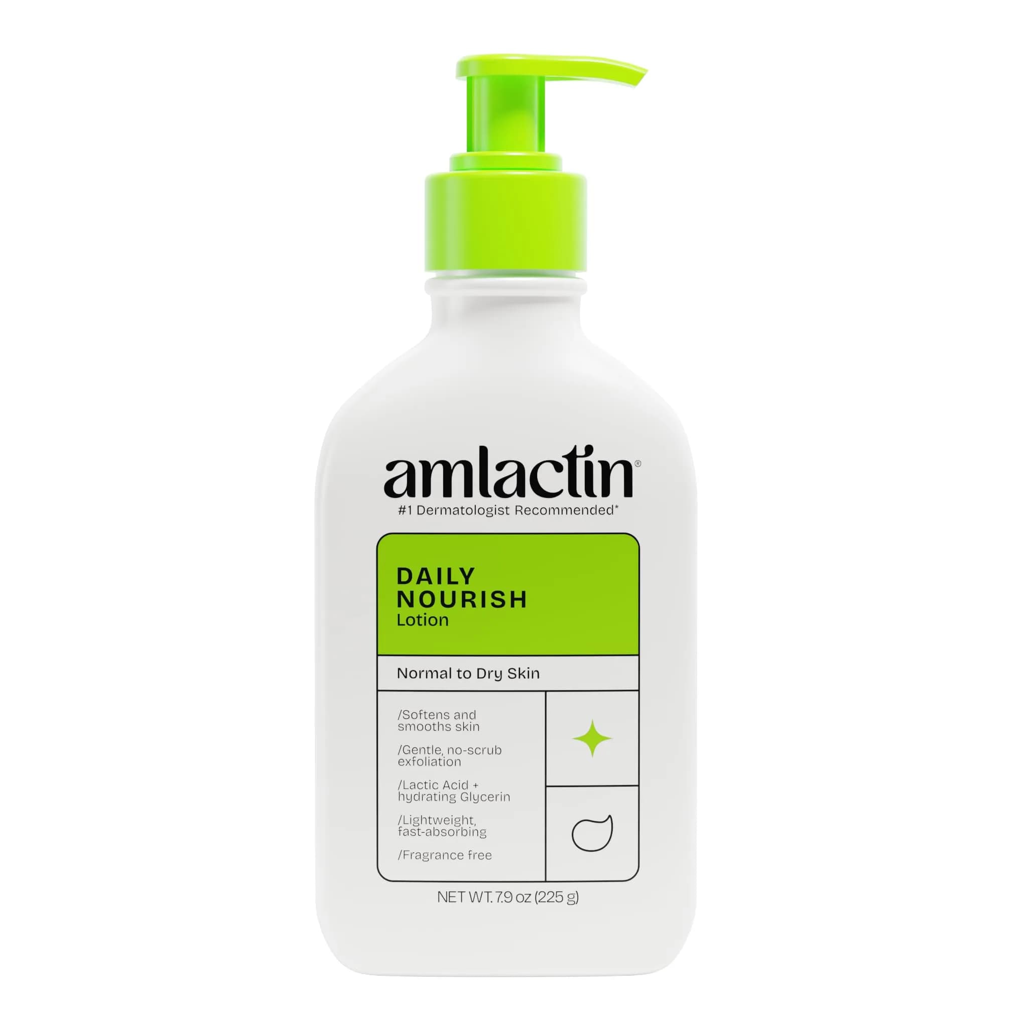 AmLactin Daily Nourish Body Lotion 233ml (7.9 Fl Oz) | 12% Lactic Acid Exfoliates & Hydrates Rough Dry Skin - main product image