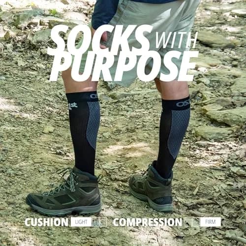 OS1st FS4 Compression Bracing Plantar Fasciitis Socks | Relieves Heel Pain & Improves Circulation (US, Large, Blue) thumbnail 4