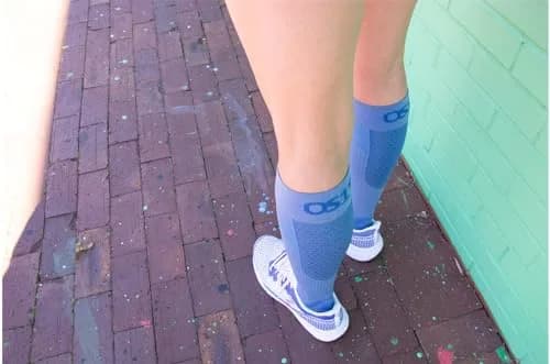 OS1st FS4 Compression Bracing Plantar Fasciitis Socks | Relieves Heel Pain & Improves Circulation (US, Large, Blue) thumbnail 8