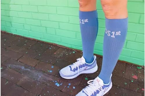 OS1st FS4 Compression Bracing Plantar Fasciitis Socks | Relieves Heel Pain & Improves Circulation (US, Large, Blue) thumbnail 2