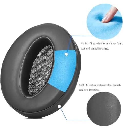 defean Replacement Earpads for Sennheiser HD 4.50BT, HD 4.40BT, HD 4.30G, HD 450BT, HD 350BT Headsets (Black, 2-Pack) thumbnail 3