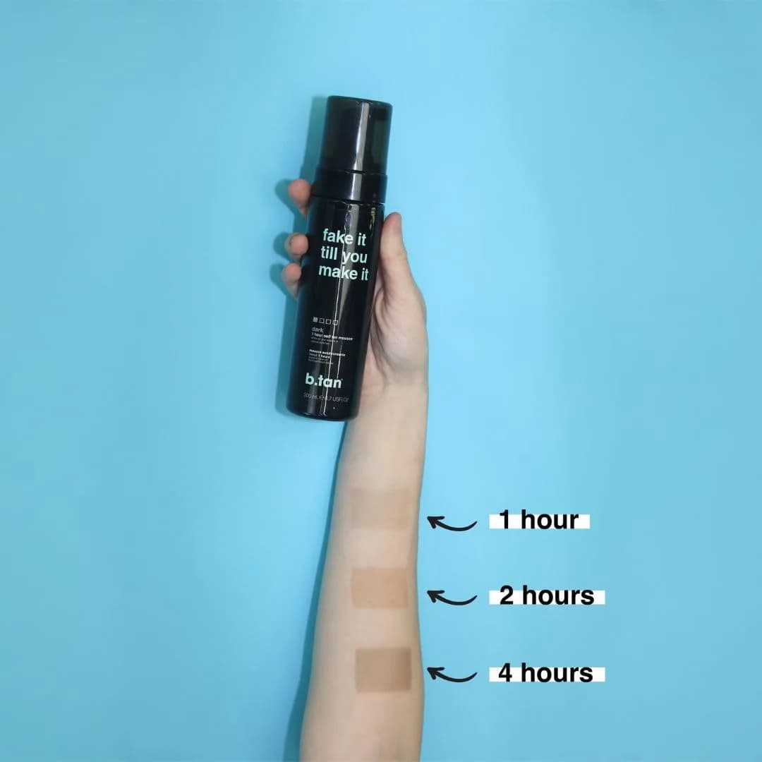 B.TAN Fake It Till You Make It Dark Self Tanner Mousse 200ml (6.7 Fl Oz) | Express 1-Hour Sunless Tanning Foam - view 5