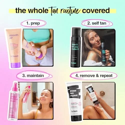 B.TAN Fake It Till You Make It Dark Self Tanner Mousse 200ml (6.7 Fl Oz) | Express 1-Hour Sunless Tanning Foam thumbnail 6