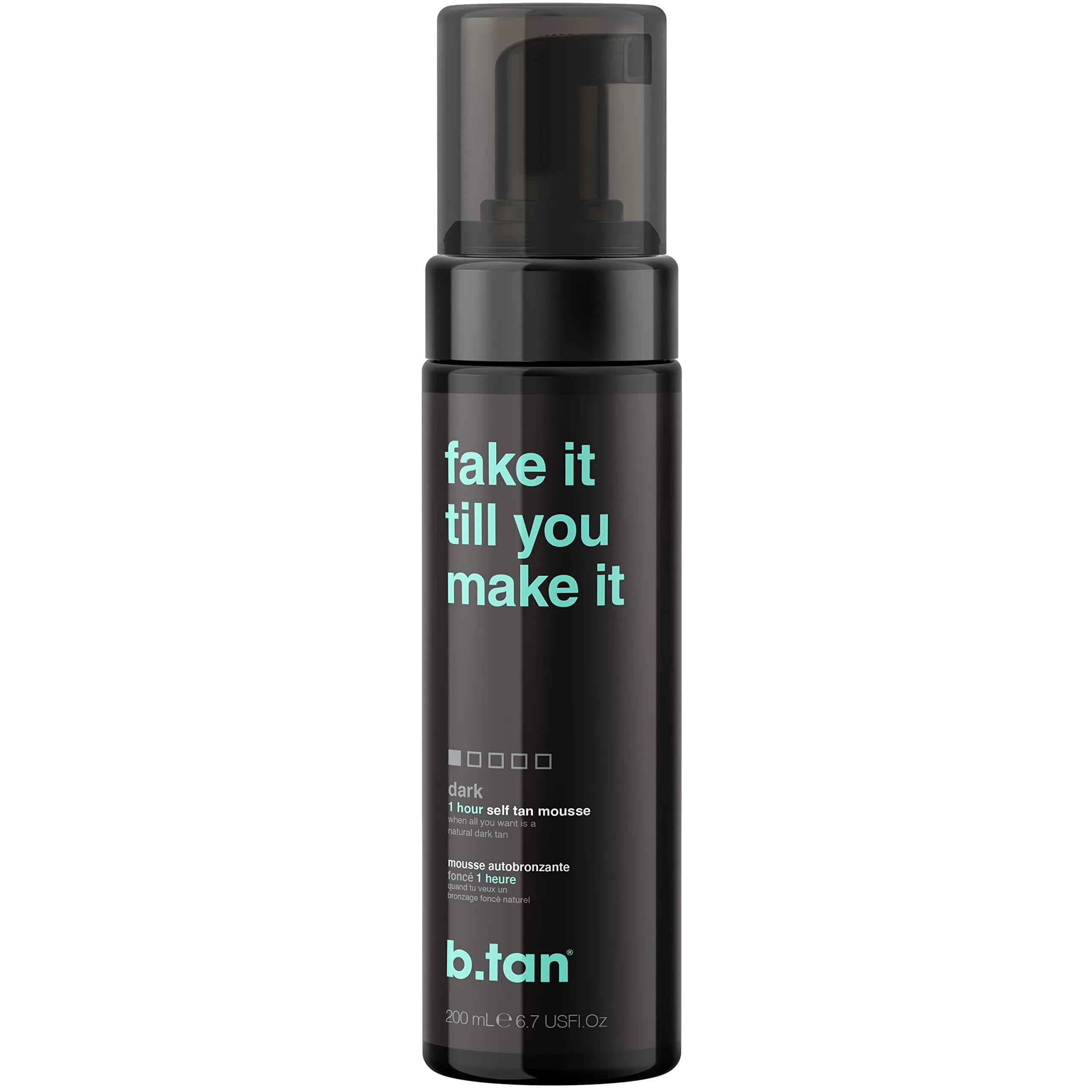 B.TAN Fake It Till You Make It Dark Self Tanner Mousse 200ml (6.7 Fl Oz) | Express 1-Hour Sunless Tanning Foam - main product image
