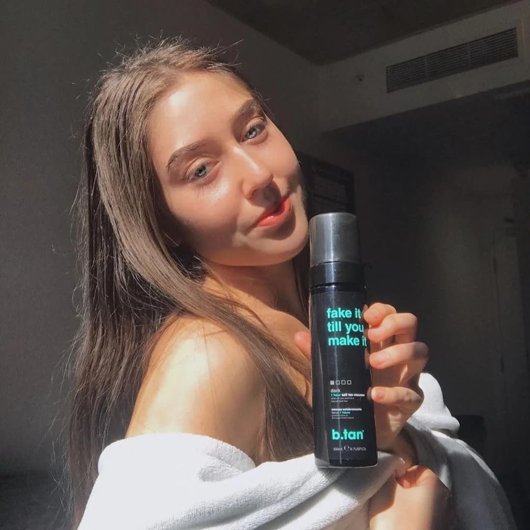 B.TAN Fake It Till You Make It Dark Self Tanner Mousse 200ml (6.7 Fl Oz) | Express 1-Hour Sunless Tanning Foam - view 9