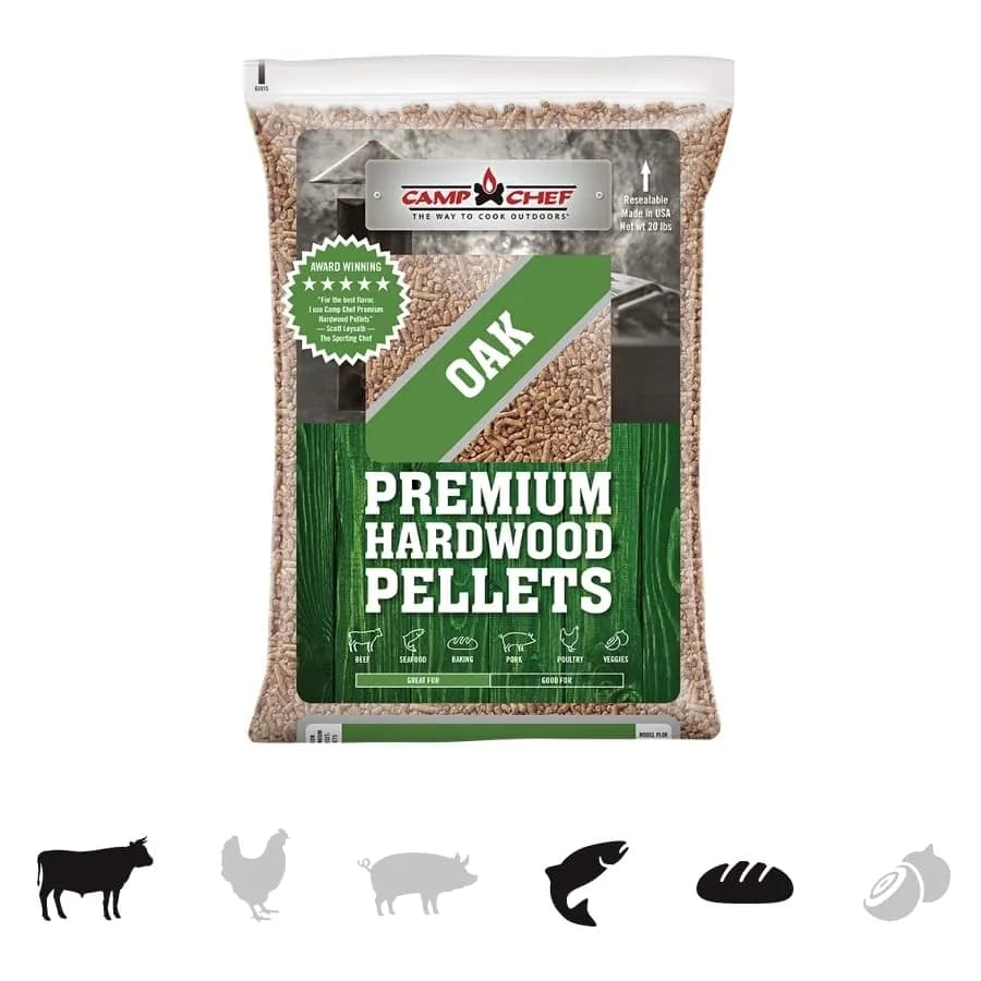 Camp Chef Oak Flavor 20 lb All-Natural Hardwood Pellets | Medium Smoke, Versatile for Grills & Smokers thumbnail 4
