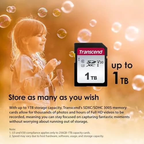 Transcend 32GB SDHC SD Card, UHS-I U1, 1080p Full HD Video, Retail Packaging thumbnail 3