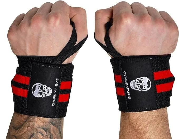 Gymreapers Red IPF Approved 18" (46cm) Weightlifting Wrist Wraps | Professional Quality Wrist Support thumbnail 2