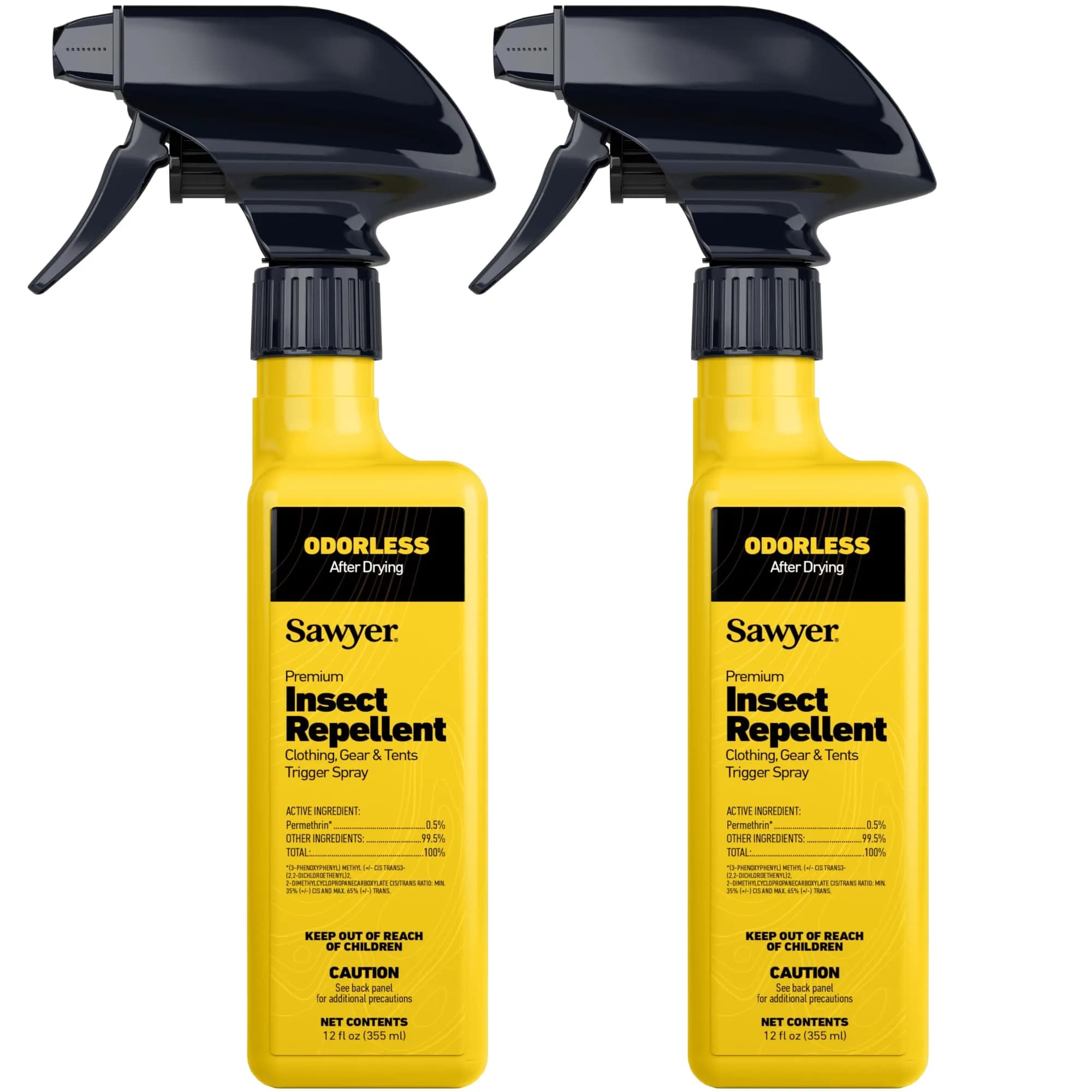Sawyer Products Premium Permethrin Insect Repellent for Clothing & Gear Twin Pack 710ml (24 Fl Oz) | EPA Registered, Odorless Protection - main product image