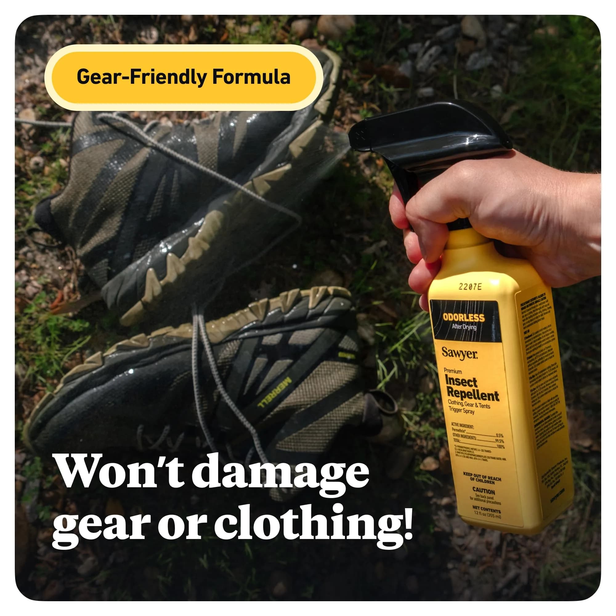 Sawyer Products Premium Permethrin Insect Repellent for Clothing & Gear Twin Pack 710ml (24 Fl Oz) | EPA Registered, Odorless Protection - view 3