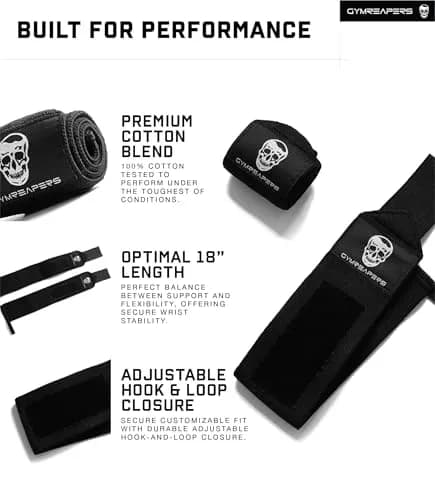 Gymreapers 18" Competition Grade Wrist Wraps | IPF Approved Heavy Duty Support thumbnail 6