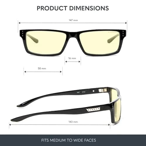 Gunnar Riot Amber Tinted Gaming Glasses 58mm Lens Width | Patented Blue Light Blocking Lens Technology thumbnail 2