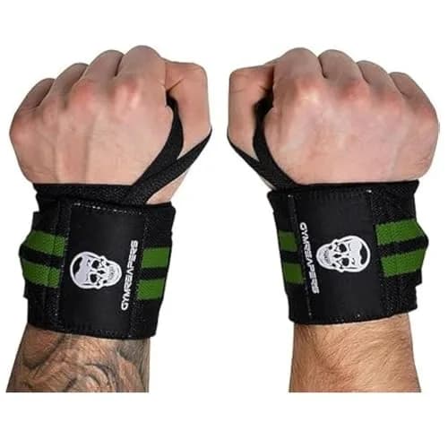 Gymreapers Competition Grade 18" Wrist Wraps | Military Green, Professional Quality Wrist Support with Heavy Duty Thumb Loop thumbnail 1
