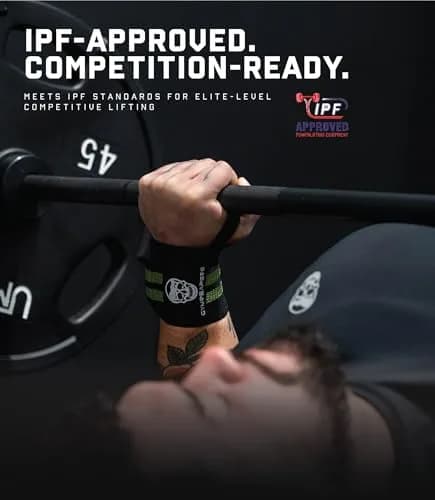 Gymreapers Competition Grade 18" Wrist Wraps | Military Green, Professional Quality Wrist Support with Heavy Duty Thumb Loop thumbnail 4