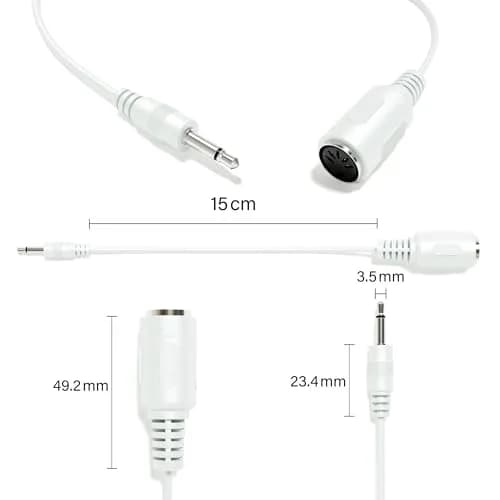 ExcelValley 5-Pin DIN MIDI Adapter Breakout Cable for 3.5mm Mini Jack, 15cm (5.91") | Connects MIDI Devices to Audio Jacks thumbnail 2