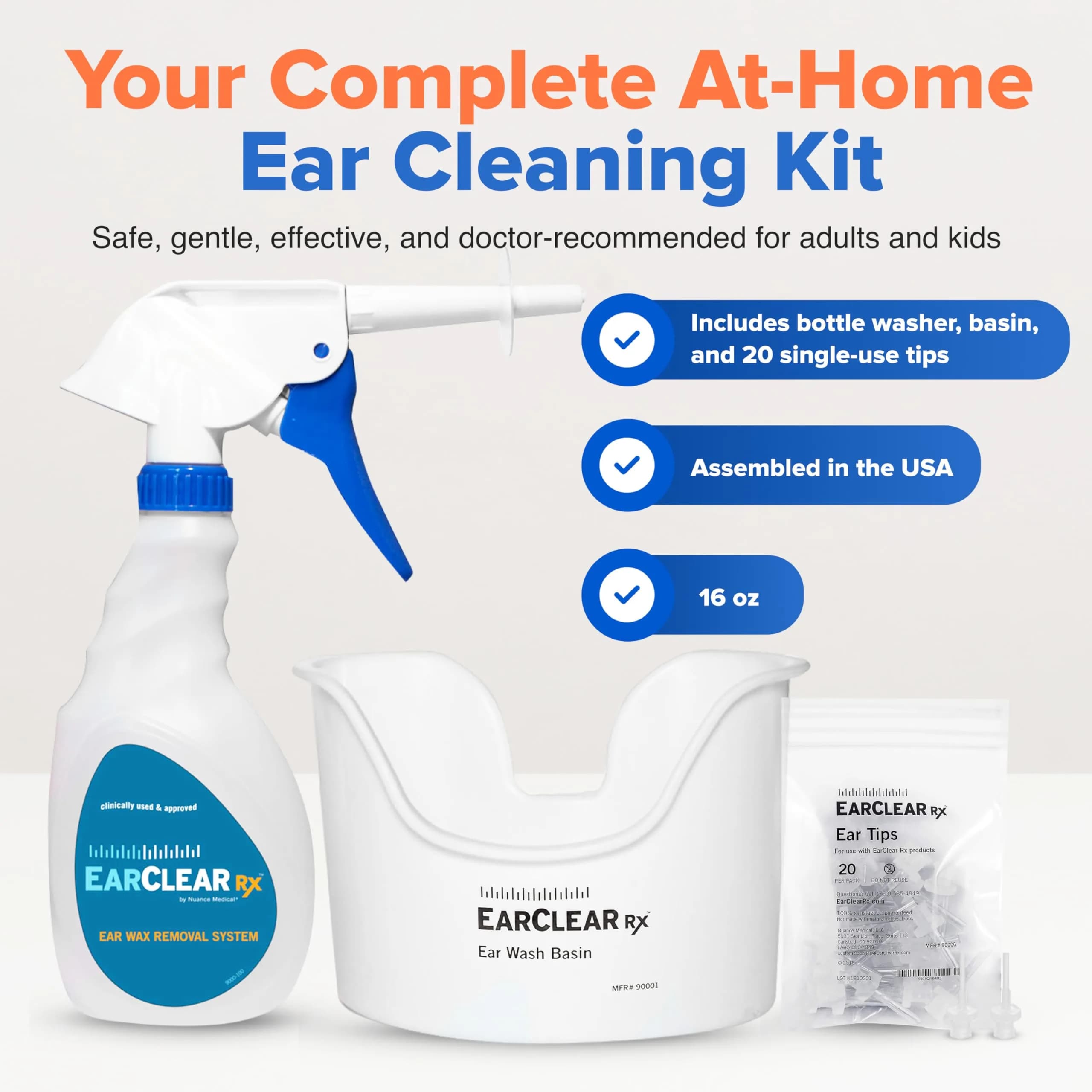 Nuance Medical EarClear RX Ear Wax Removal Kit 22 Piece Set | Physician-Preferred Ear Cleaning System - view 2