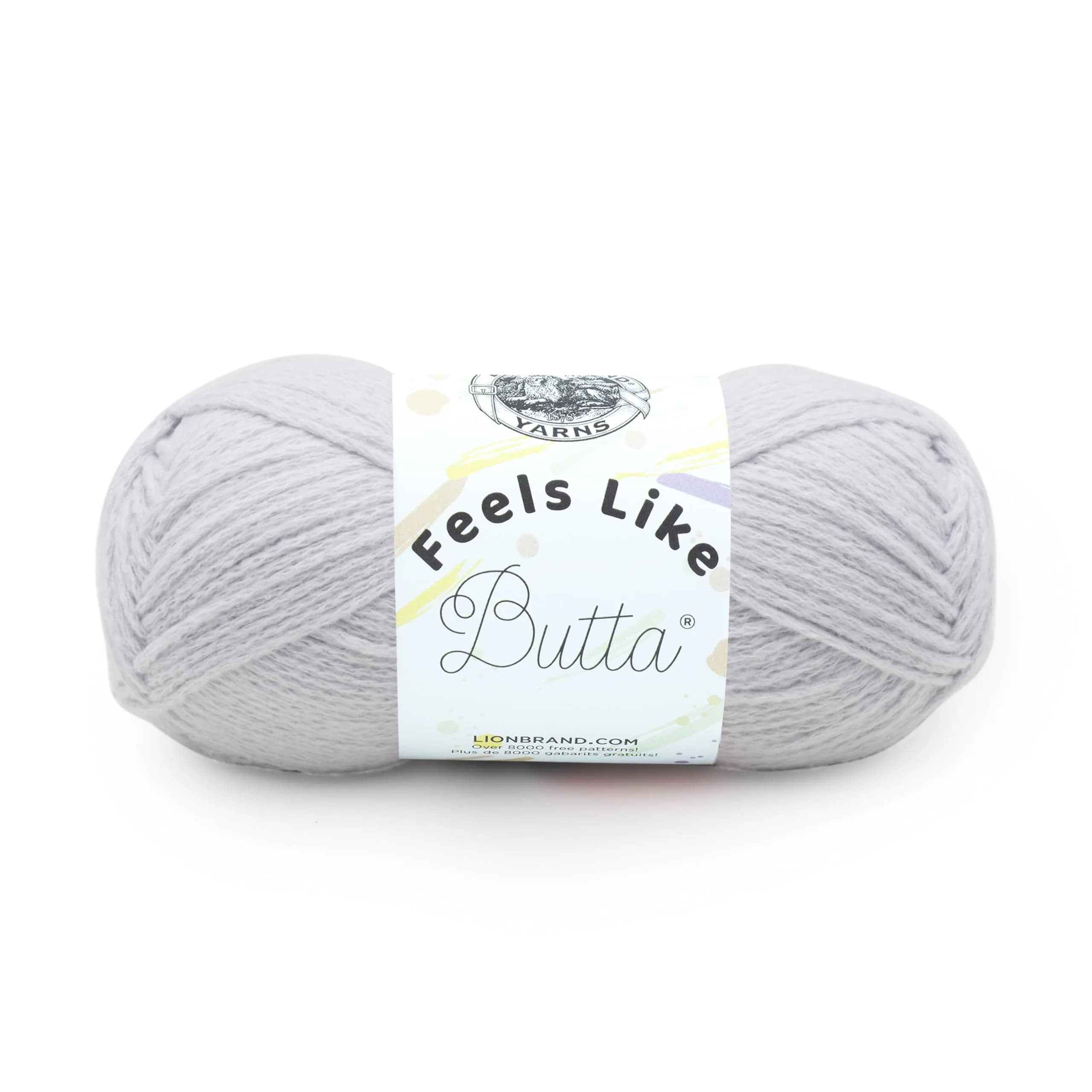 Lion Brand Yarn Feels Like Butta Crochet & Knitting Yarn, Pale Grey, 100g (3.5 oz) | OEKO-TEX Certified Polyester - main product image