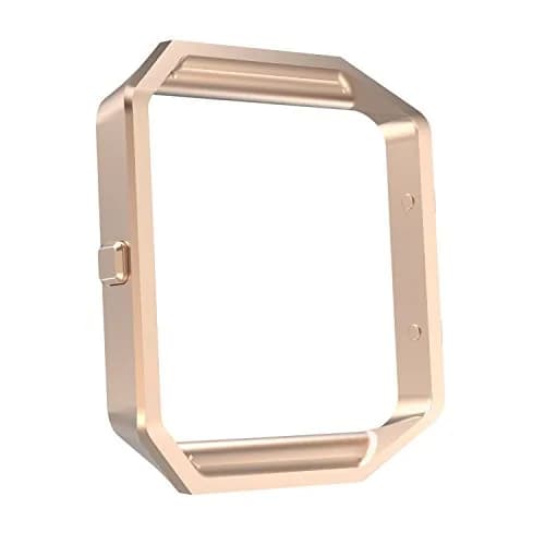AISPORTS Rose Gold Fitbit Blaze Frame | Stainless Steel Metal Watch Frame Holder Shell Replacement Housing Protective Case Cover for Fitbit Blaze Smart Watch thumbnail 3
