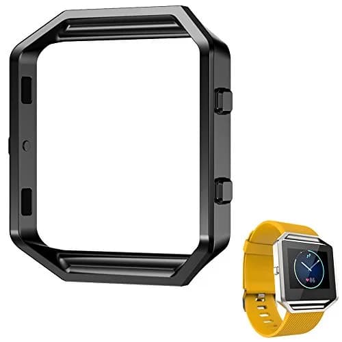 AISPORTS Black Stainless Steel Metal Frame for Fitbit Blaze Smart Watch | Compatible with Fitbit Blaze Only thumbnail 1