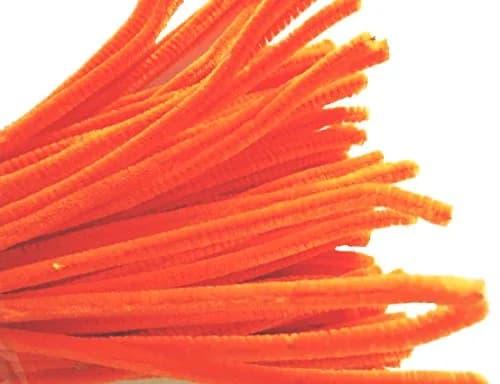 Carykon Fuzzy Chenille Stems Pipe Cleaners 12" Orange | Flexible Craft Wire for Arts & Crafts thumbnail 2