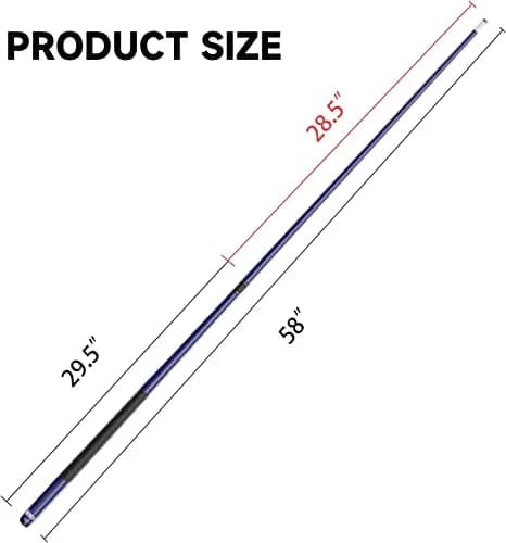 GSE Games & Sports Expert Fiberglass Graphite Pool Cue Stick 58" 20oz | Warp-Resistant Matte Blue thumbnail 4