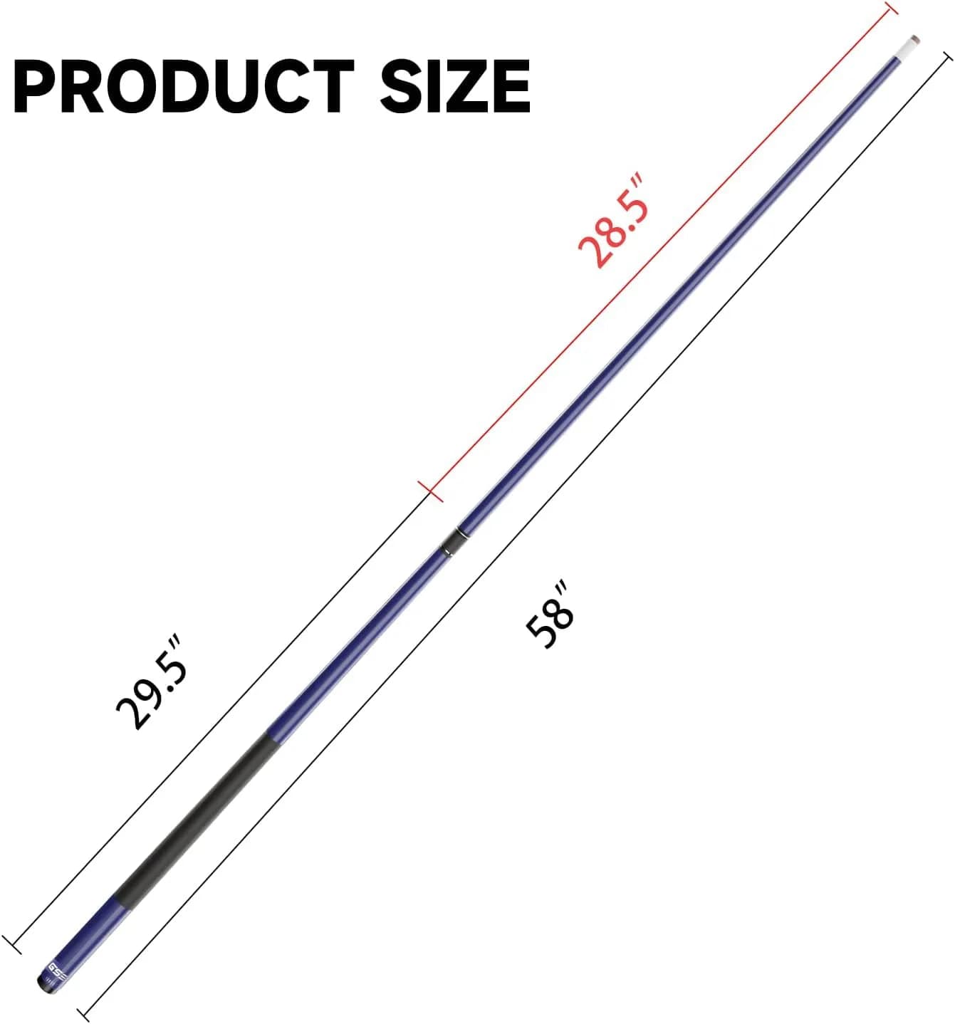 GSE Games & Sports Expert Fiberglass Graphite Pool Cue Stick 58" 20oz | Warp-Resistant Matte Blue - view 4