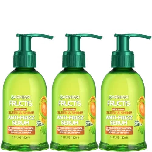 Garnier Fructis Sleek and Shine Anti-Frizz Serum for Frizzy, Dry, Unmanageable Hair 150ml (5.1 Fl Oz) | Tames Frizz with Moroccan Argan Oil thumbnail 1