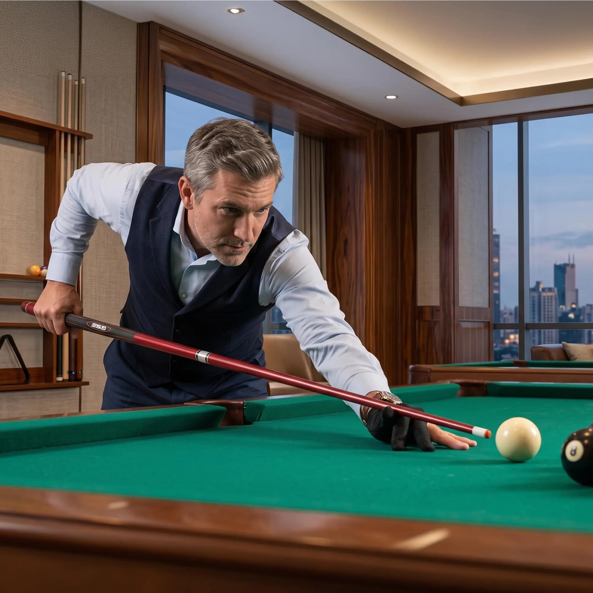 GSE Games & Sports Expert Red 18oz 2-Piece Fiberglass Graphite Composite Pool Cue Stick | 156 cm (58") Length - view 7