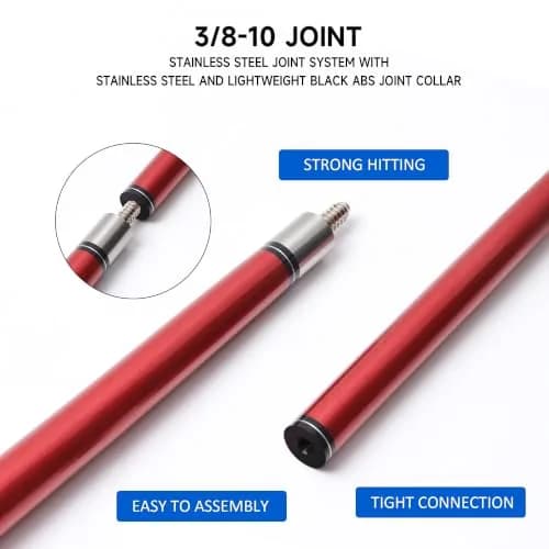 GSE Games & Sports Expert Red 18oz 2-Piece Fiberglass Graphite Composite Pool Cue Stick | 156 cm (58") Length thumbnail 3