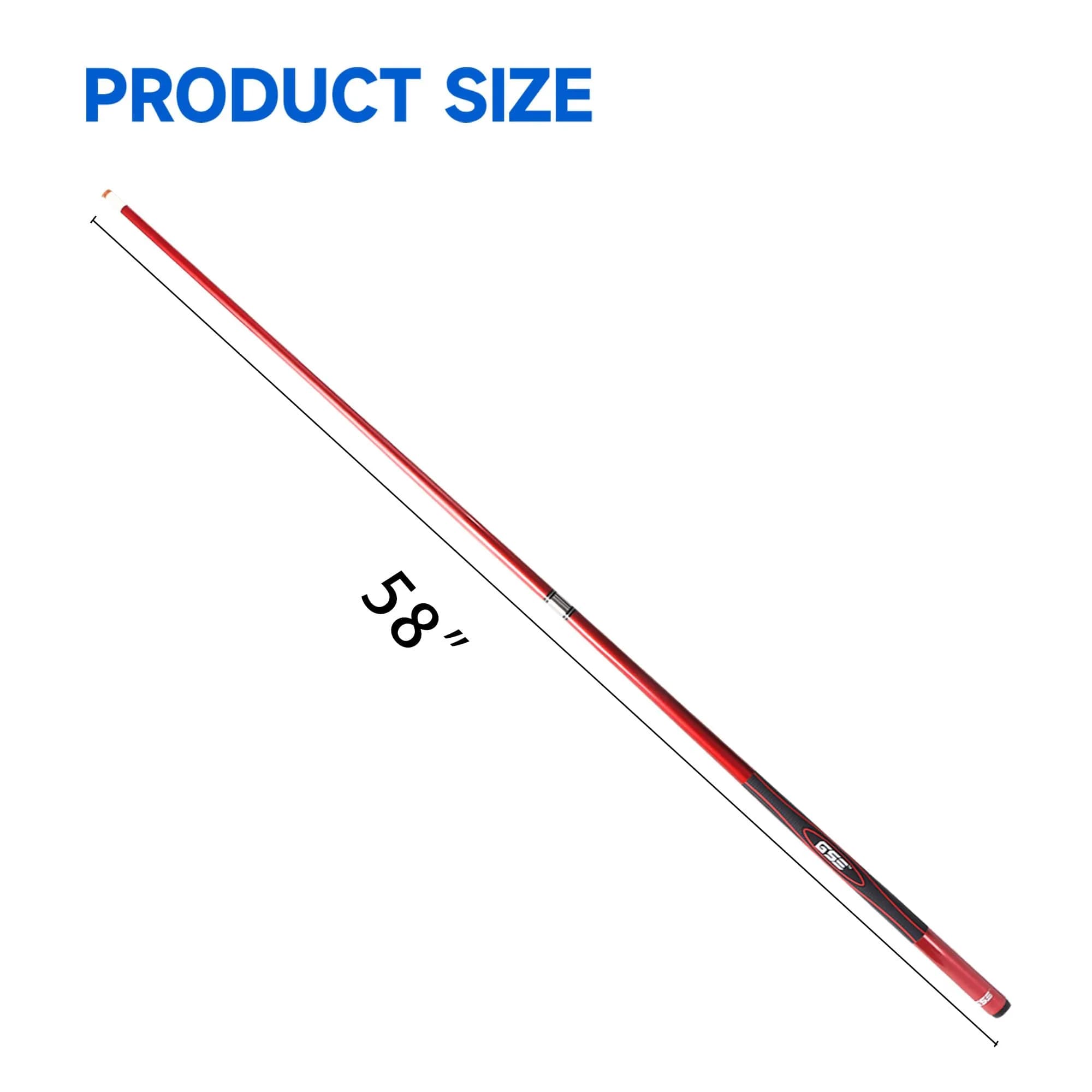GSE Games & Sports Expert Red 18oz 2-Piece Fiberglass Graphite Composite Pool Cue Stick | 156 cm (58") Length - view 4