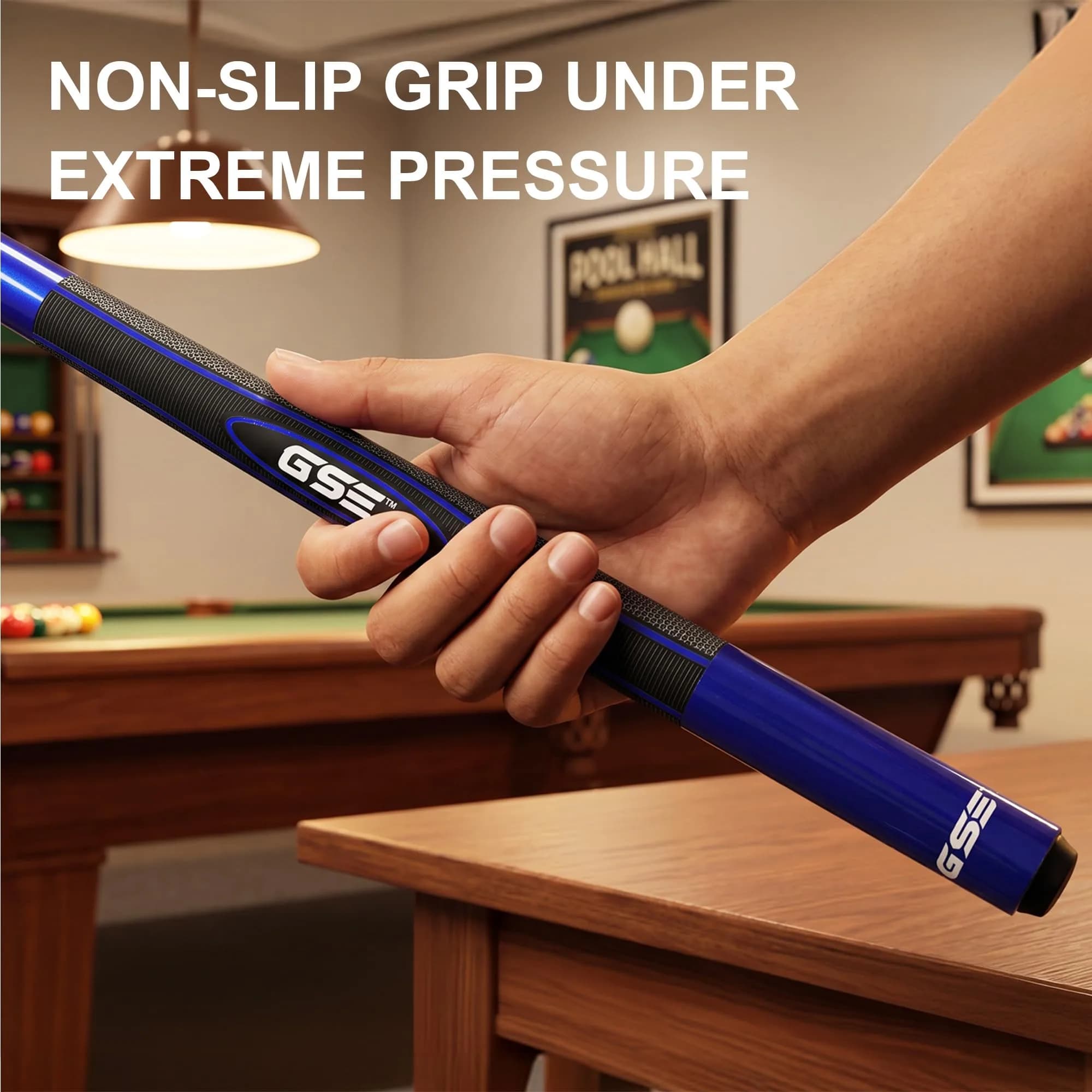 GSE Games & Sports Expert Blue 20oz 58" 2-Piece Fiberglass Graphite Composite Pool Cue Stick | Warp-Resistant Construction - view 6
