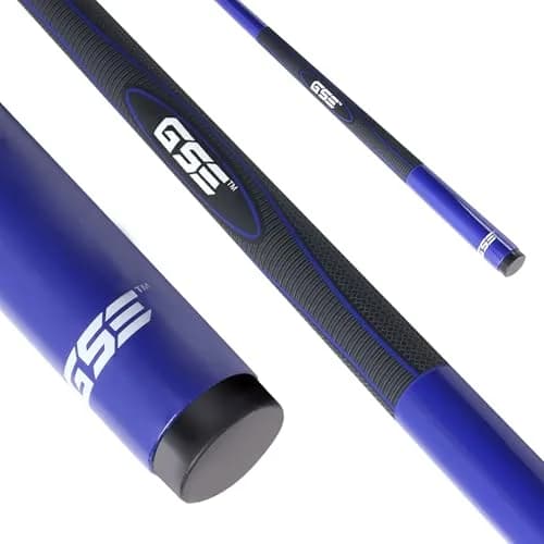 GSE Games & Sports Expert Blue 20oz 58" 2-Piece Fiberglass Graphite Composite Pool Cue Stick | Warp-Resistant Construction thumbnail 1