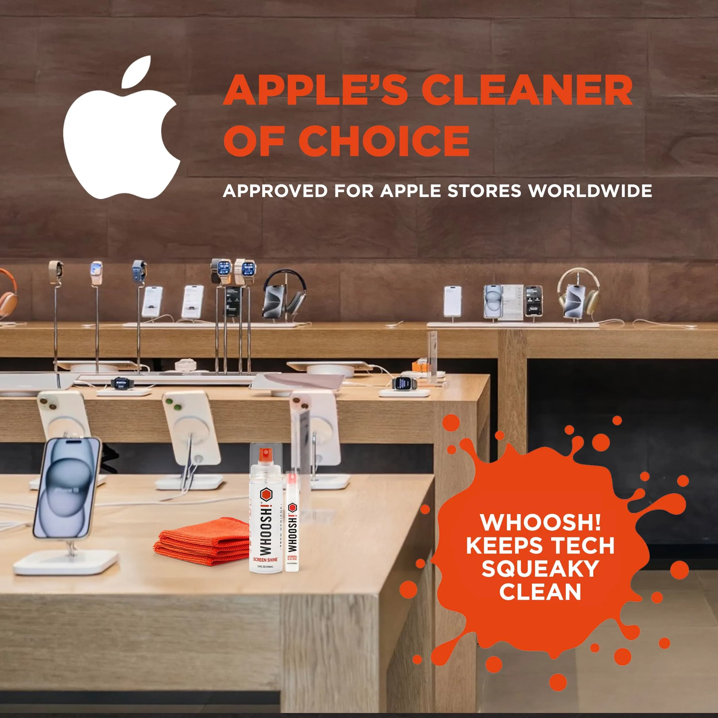 WHOOSH! Screen Shine Duo Electronic Cleaning Kit 108ml (3.7 Fl Oz) | Streak-Free Shine for All Screens - view 5
