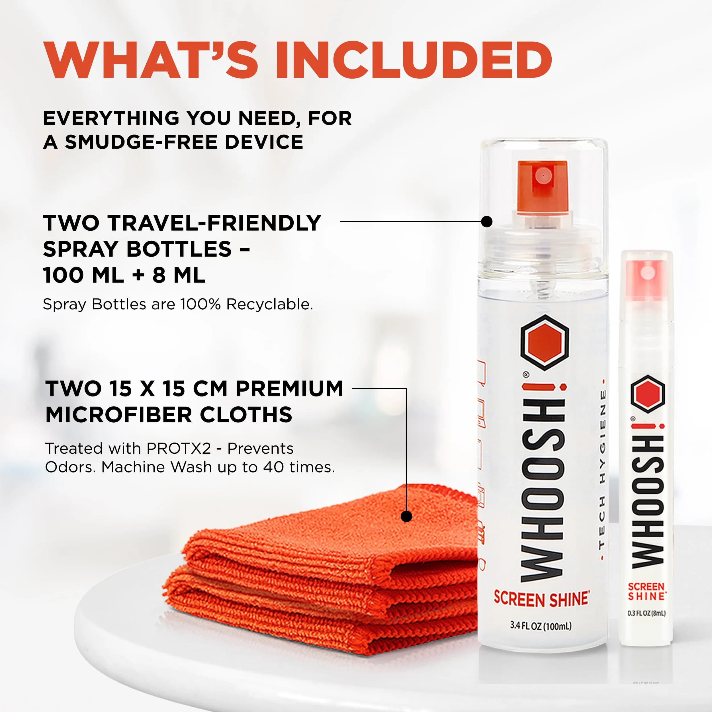 WHOOSH! Screen Shine Duo Electronic Cleaning Kit 108ml (3.7 Fl Oz) | Streak-Free Shine for All Screens - view 2