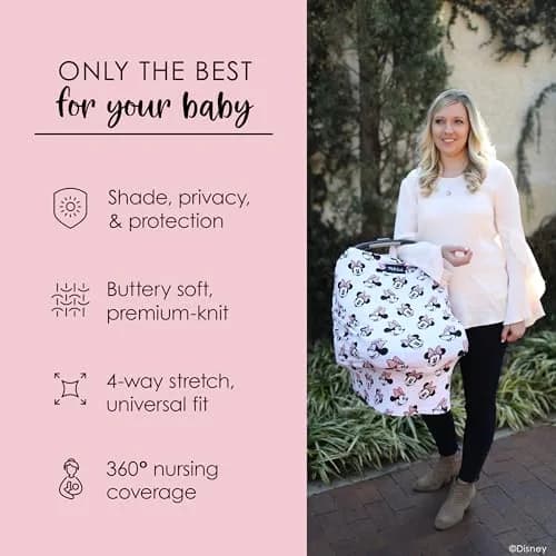 Milk Snob Original Disney 5-in-1 Cover Minnie Mouse | Breathable Rayon Blend for Car Seat, Nursing, Shopping Cart, High Chair, Stroller thumbnail 5